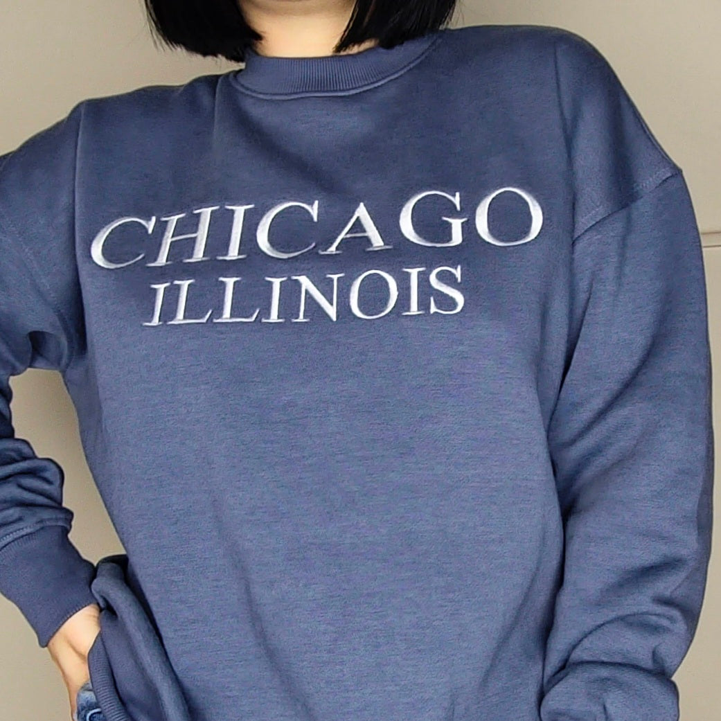 CHICAGO - Embroided Fleece Lined Sweatshirt