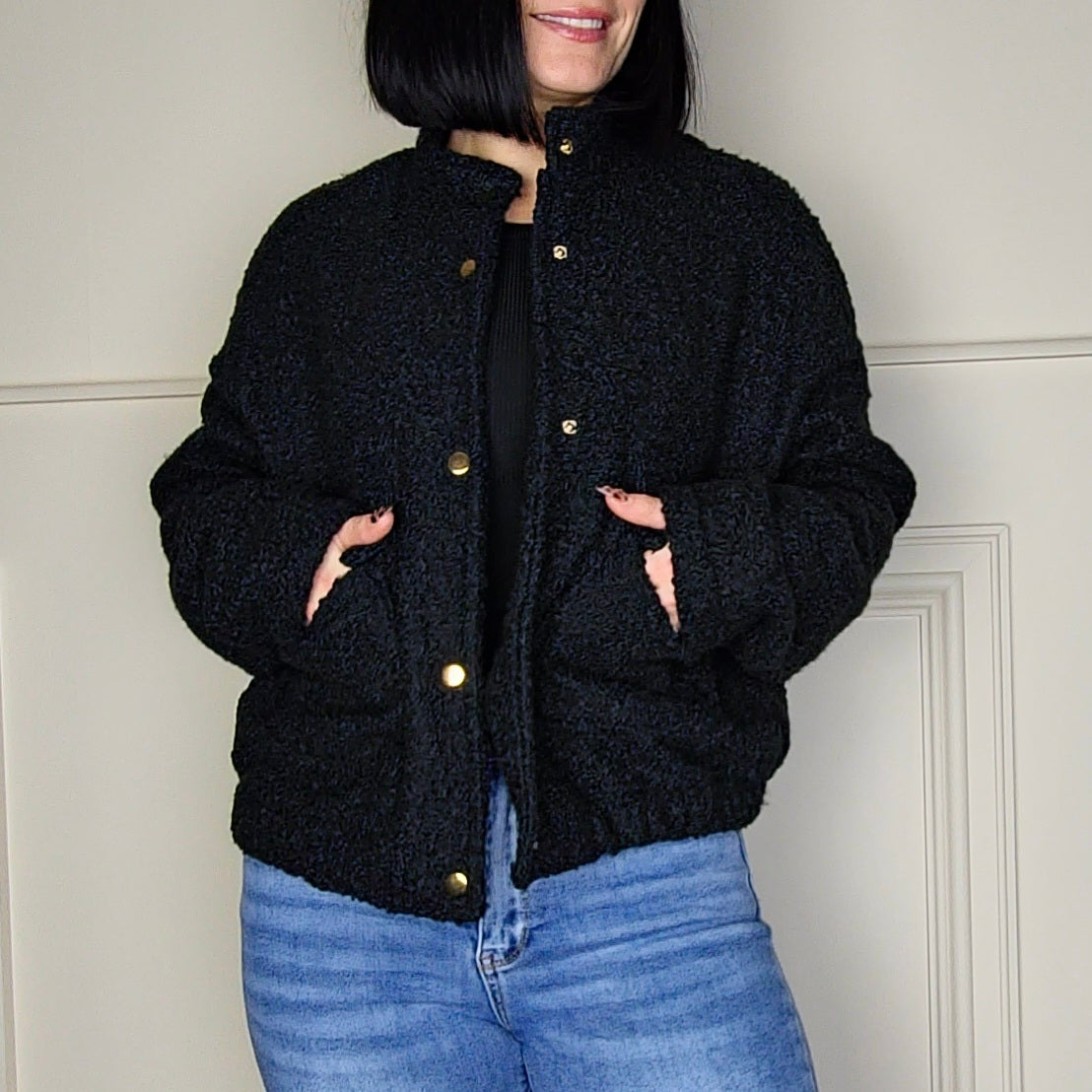 WINNI - Cotton Boucle Jacket Black