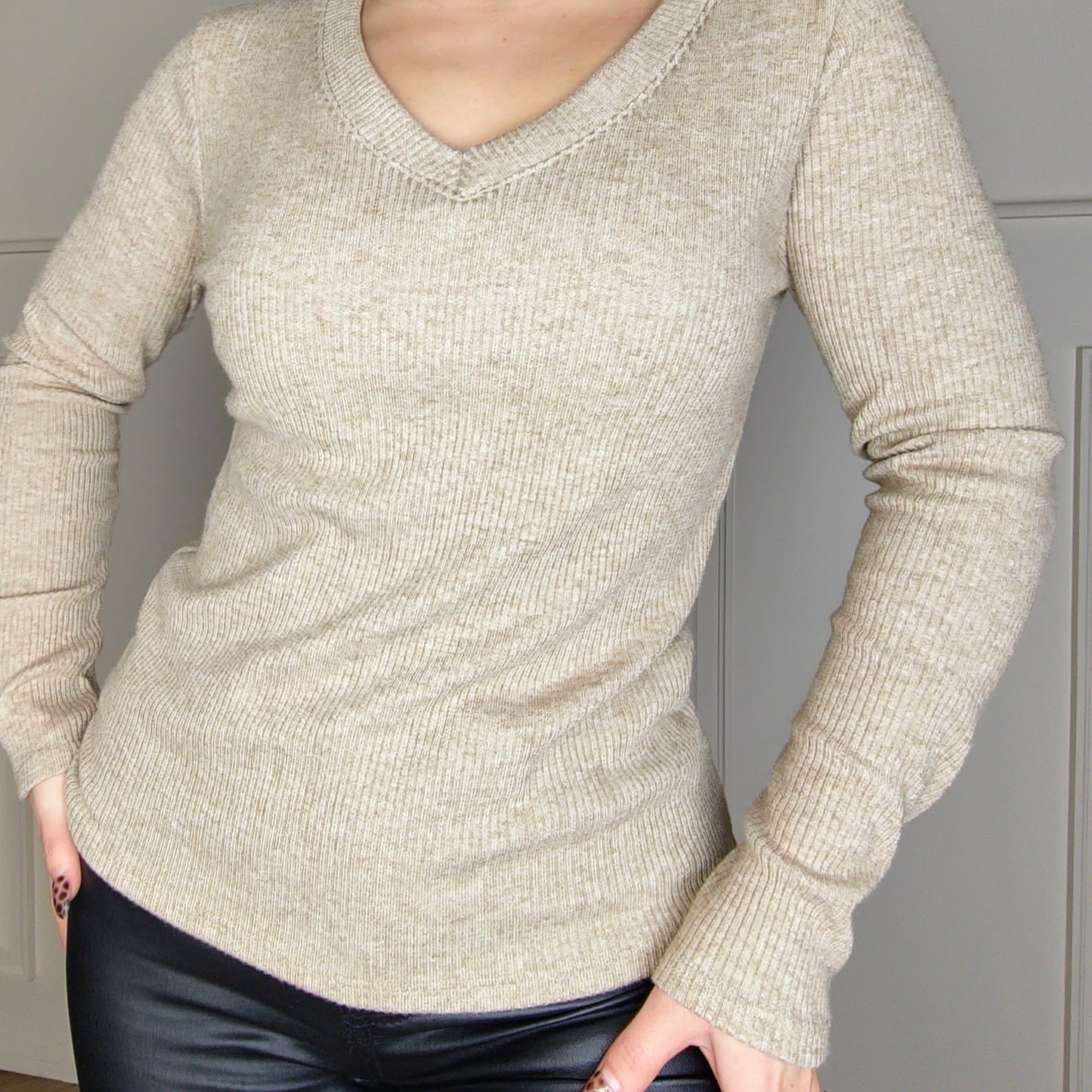 DALIA - Shimmer Ribbed Knitted Sweater Jumper Gold