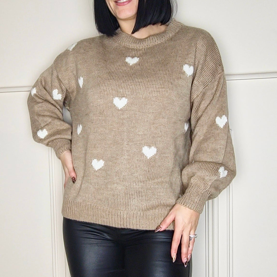 MALIKA - Heart Knitted Jumper