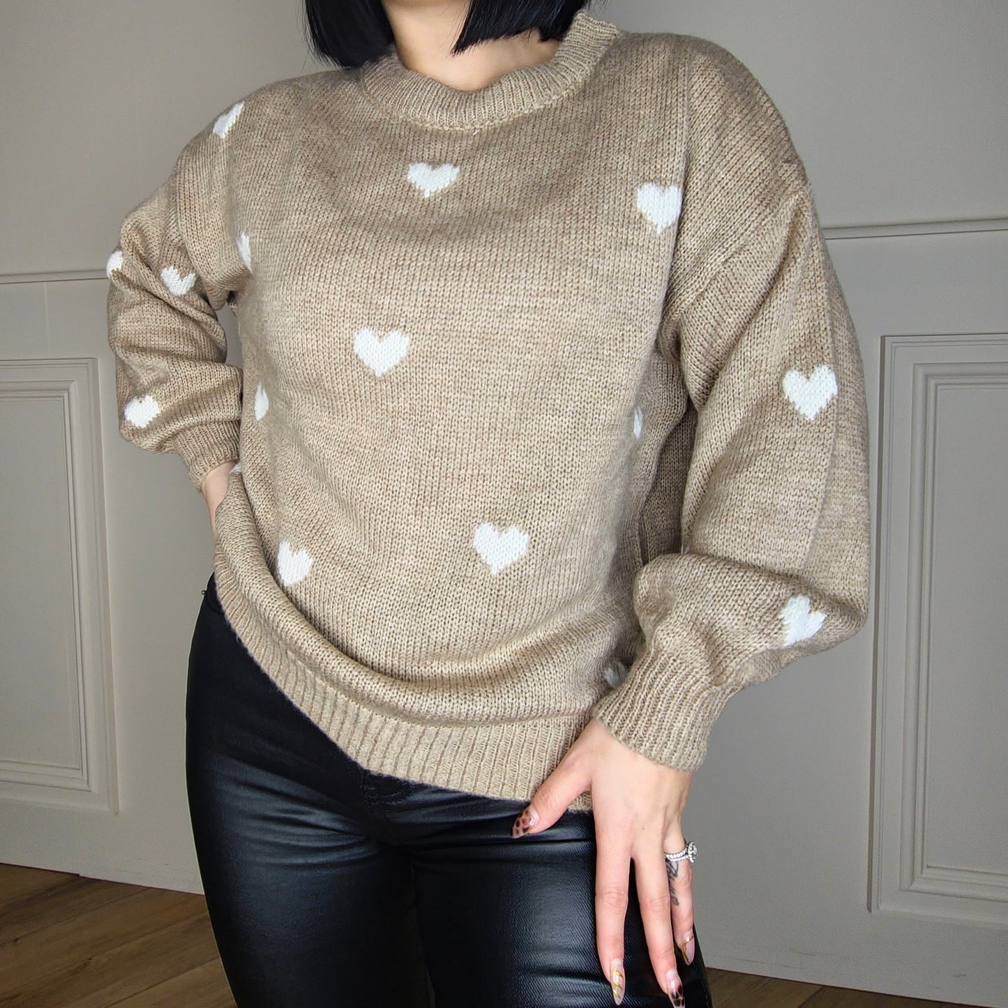 MALIKA - Heart Knitted Jumper