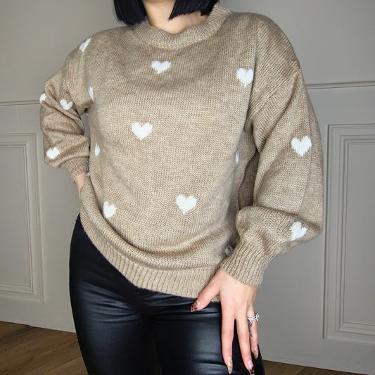 MALIKA - Heart Knitted Jumper