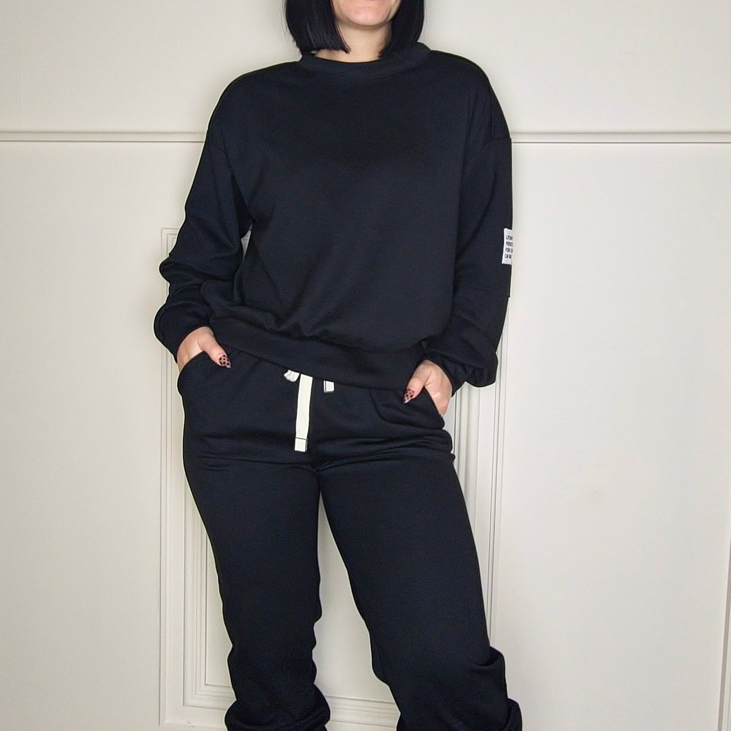 (PRE-ORDER) TANYA - Two Piece Co-Ord Loungewear Set Black