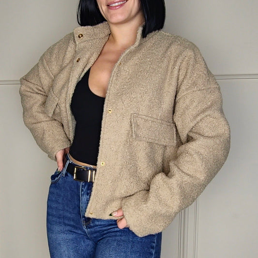 WINNI - Cotton Boucle Jacket Camel