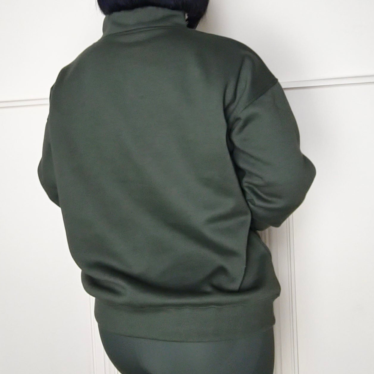 VANCOUVER - Cotton Blend Embroided Fleece Lined Jumper Khaki