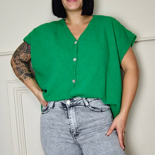 MARIE - Sleeveless Oversized Knitted Cardigan