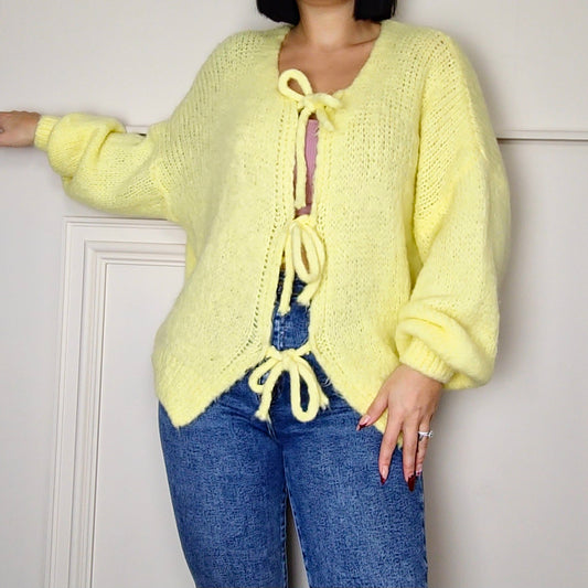 MEREDITH - Tie Up Knitted Cardigan