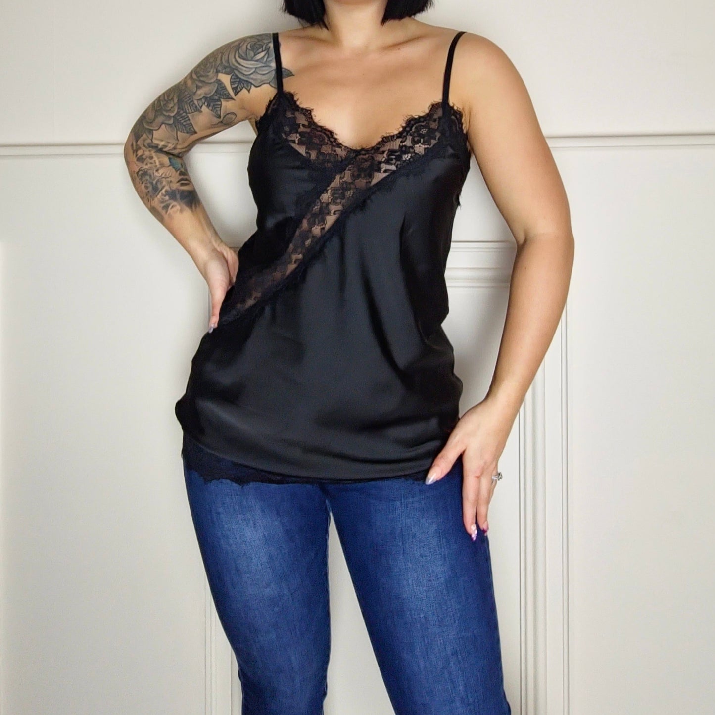 FIORA - V Neck Satin Cami Top