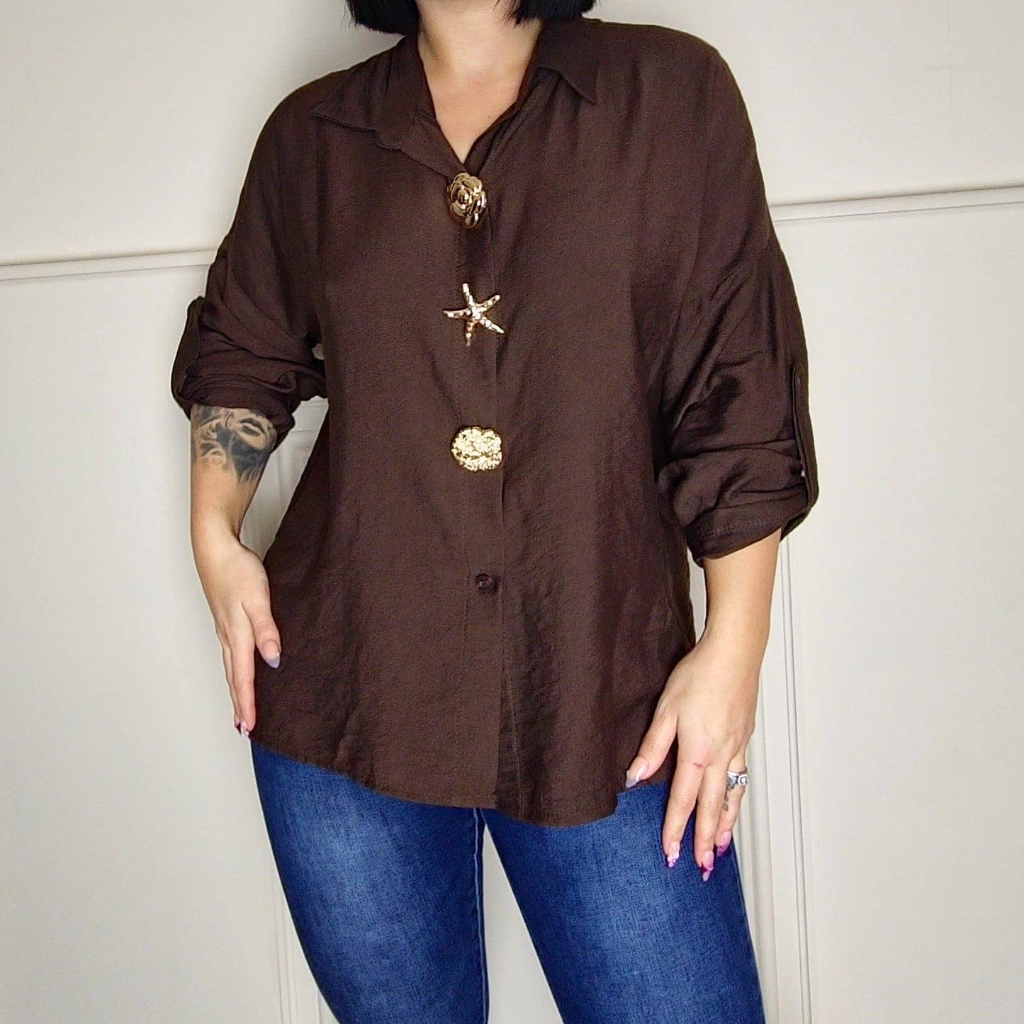 ZARIA - Jewel Button Up Shirt