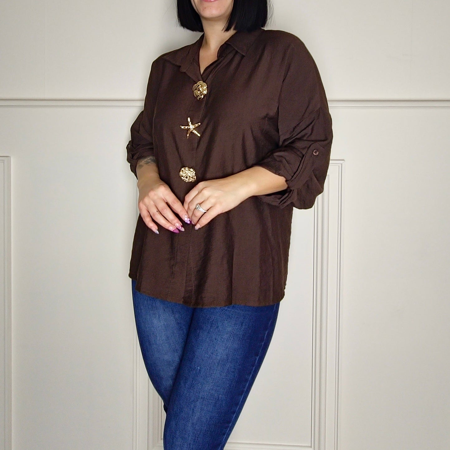 ZARIA - Jewel Button Up Shirt