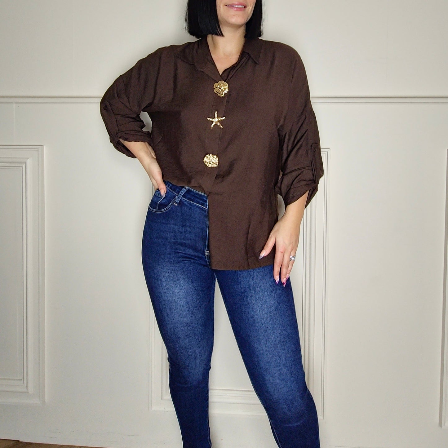 ZARIA - Jewel Button Up Shirt