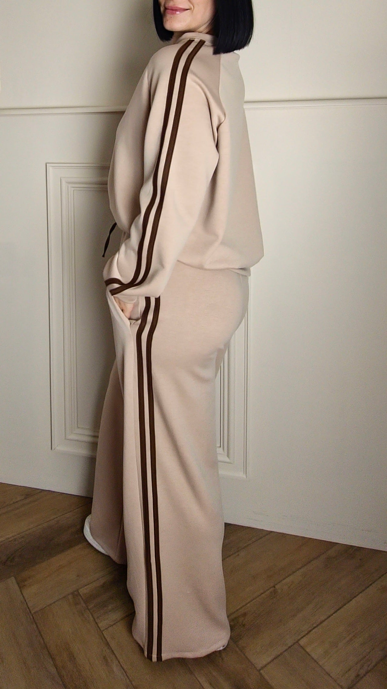 ALBA - 100% Cotton Two Piece Lounge Set Stone