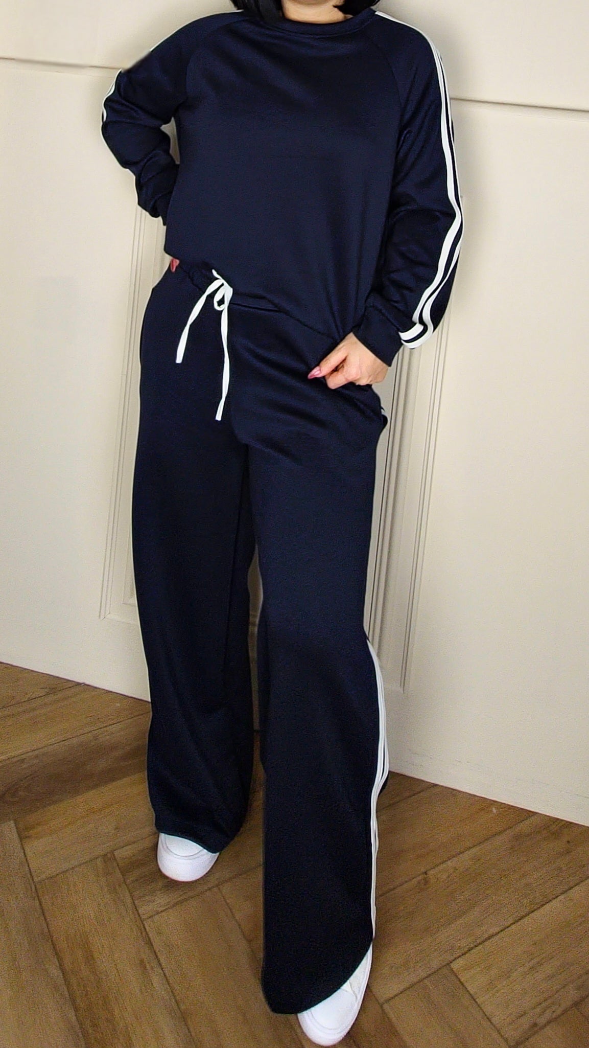ALBA - 100% Cotton Two Piece Lounge Set Navy