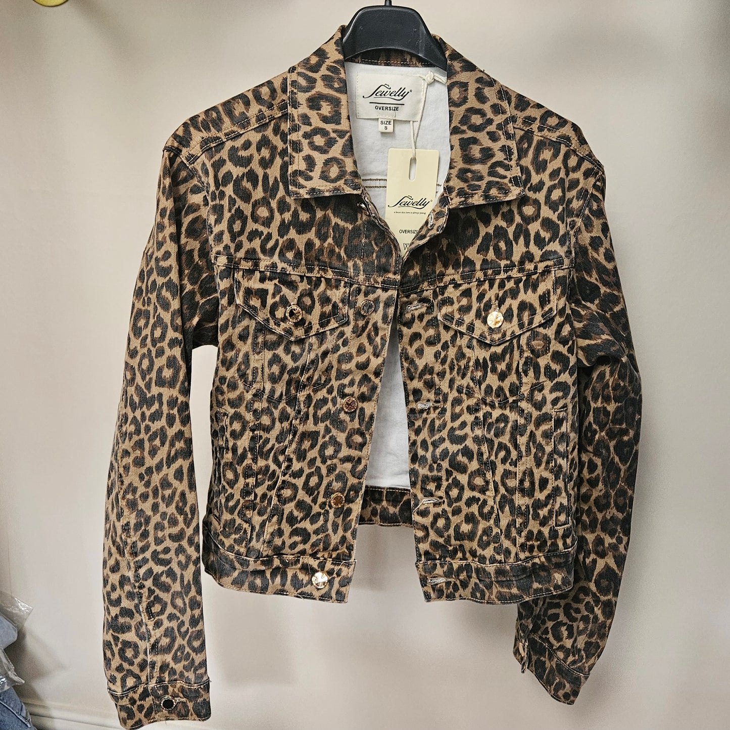 LUISA - Leopard Print Denim Jacket