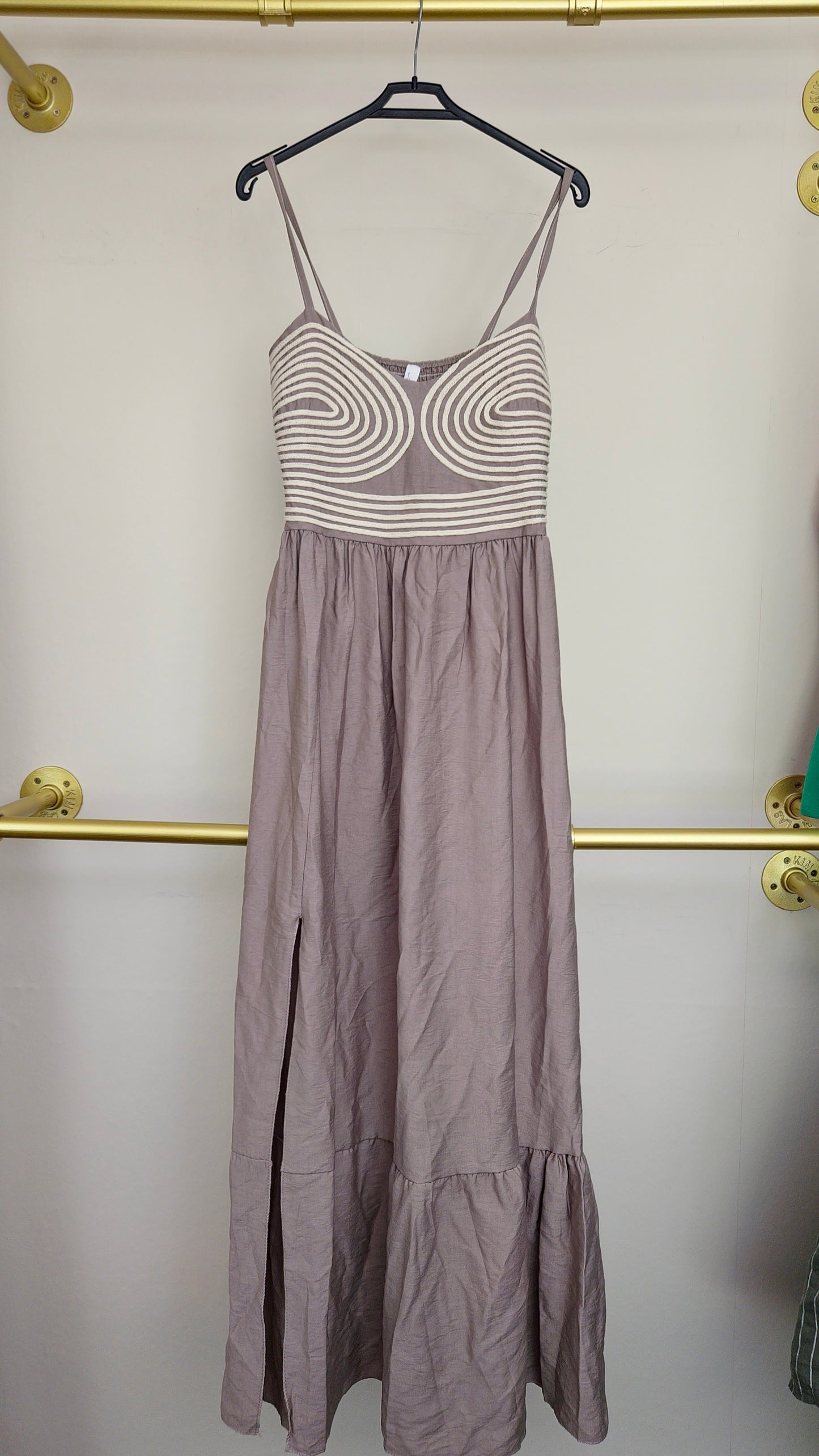 NYLA - Cami Embroidered Detail Maxi Taupe