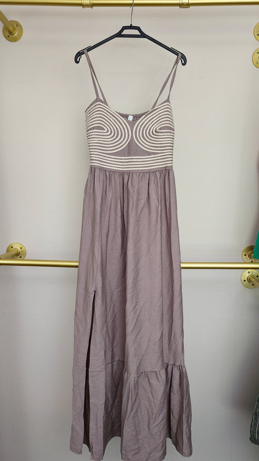 NYLA - Cami Embroidered Detail Maxi Taupe