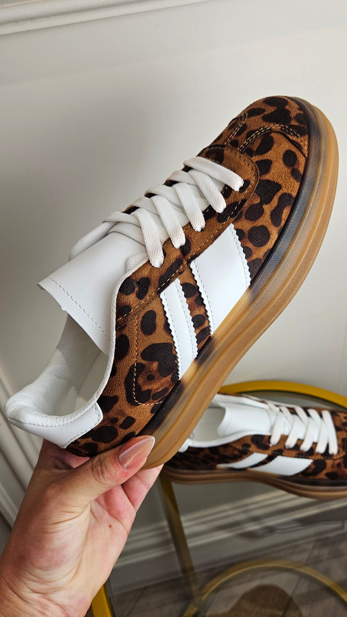 SARA - Leopard Lace Up Chunky Trainer