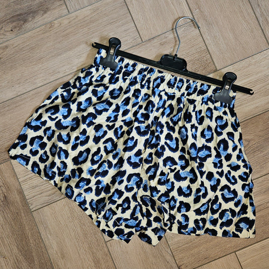 TEELA - Leopard Print Shorts Blue