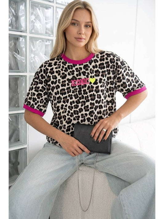 ICONIC - Leopard Iconic Embroided Tee