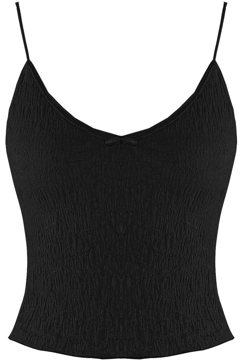 MAEVE - Textured Strappy Cami Black