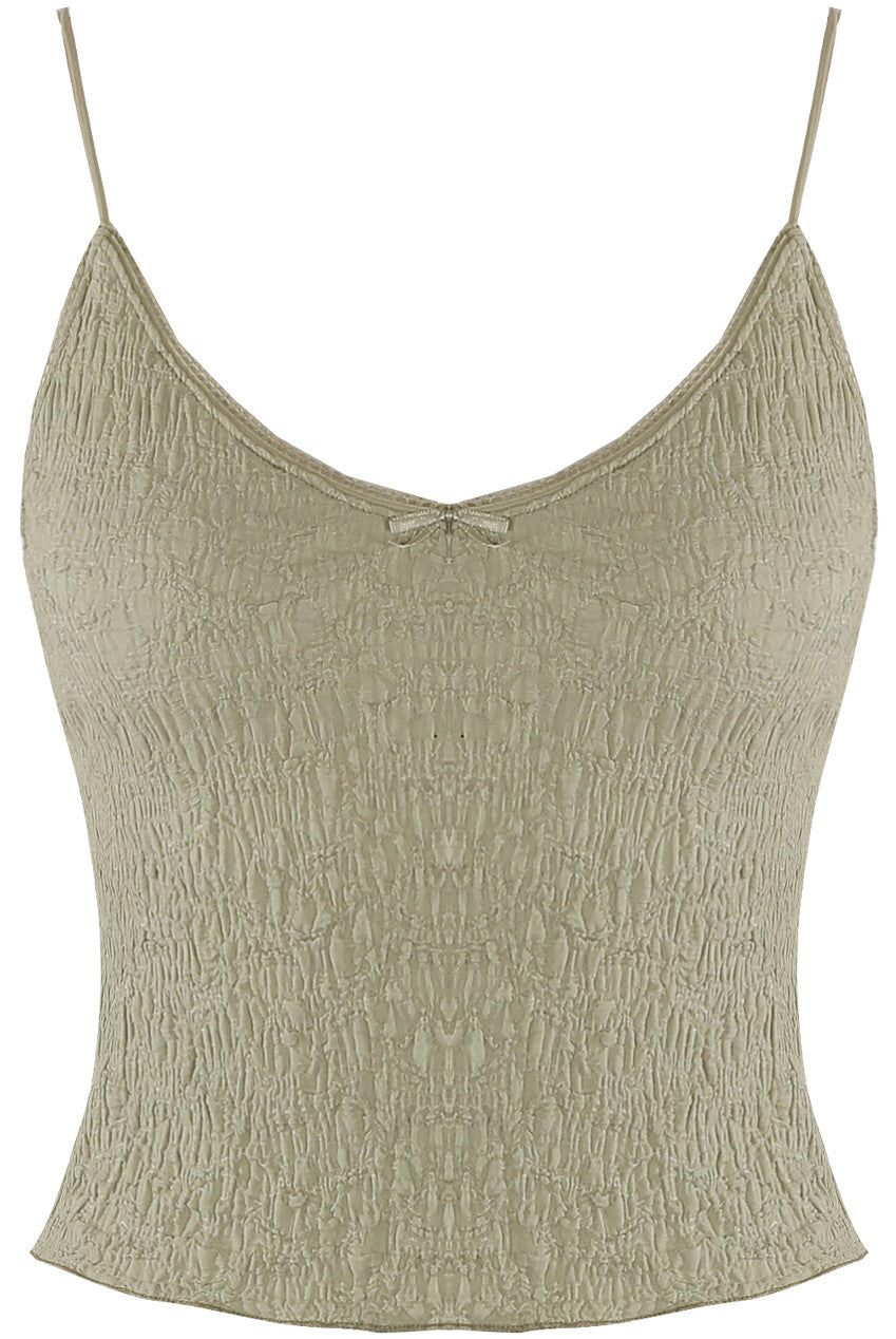MAEVE - Textured Strappy Cami Sage Green
