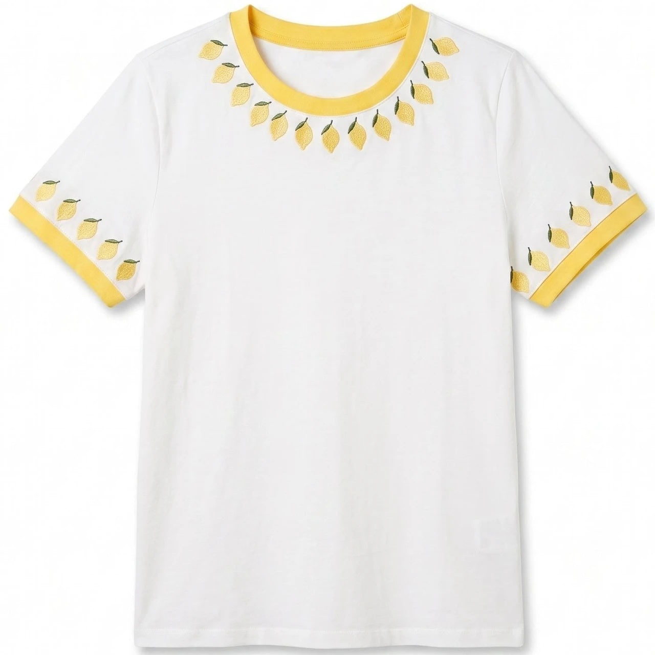 BONNIE - Embroided Lemon Detail Tee