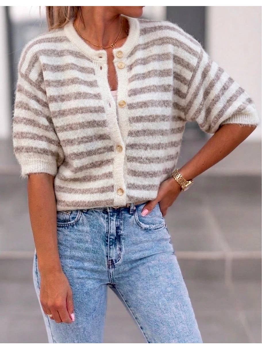 MILA - Short Sleeve Wool Cardigan