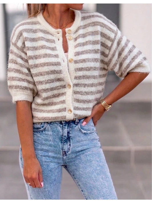 MILA - Short Sleeve Wool Cardigan