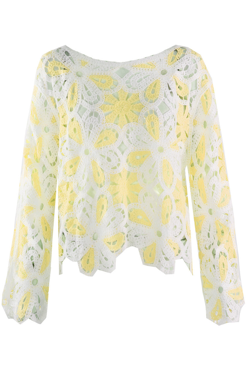 SUNKISS - Petal Crochet Knit Yellow
