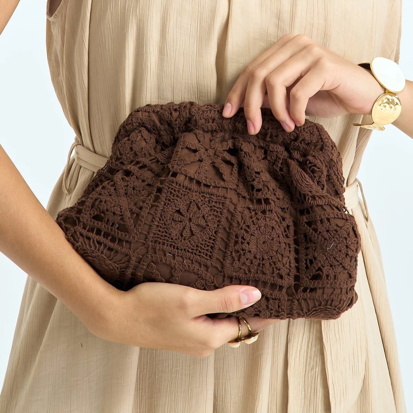 MYLA - Crochet Snap Clutch Bag