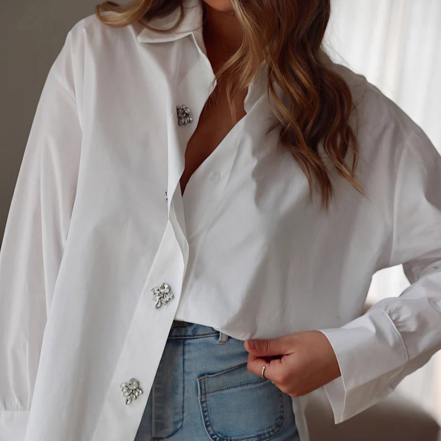 CELESTE - Diamanté Oversized Blouse