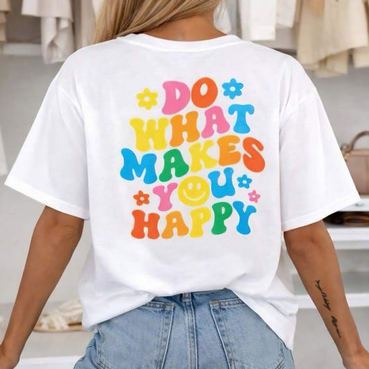 HAPPY - Oversized Graphic Cotton Tee