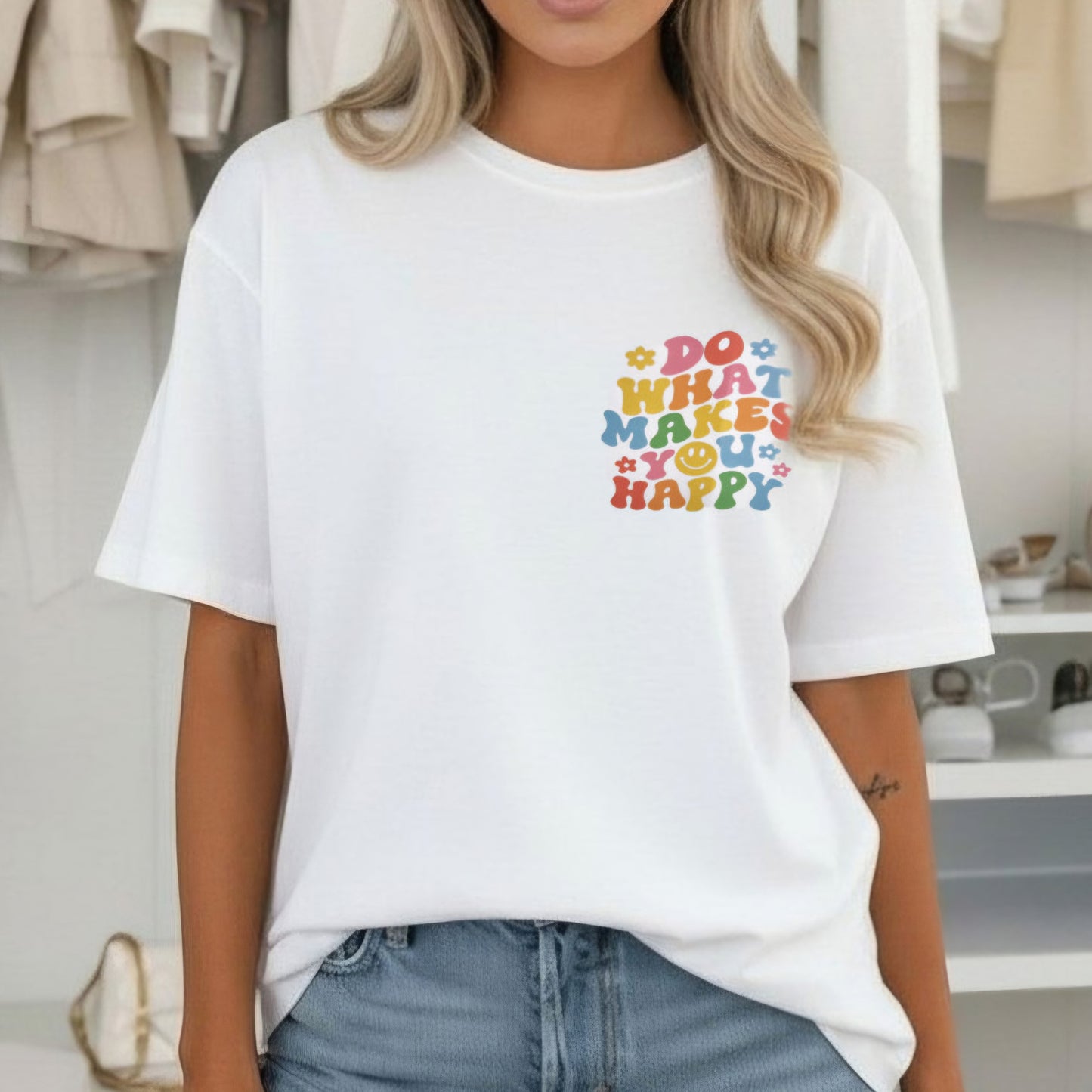 HAPPY - Oversized Graphic Cotton Tee