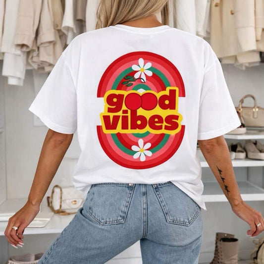 GOOD VIBES - Oversized Graphic Cotton Tee