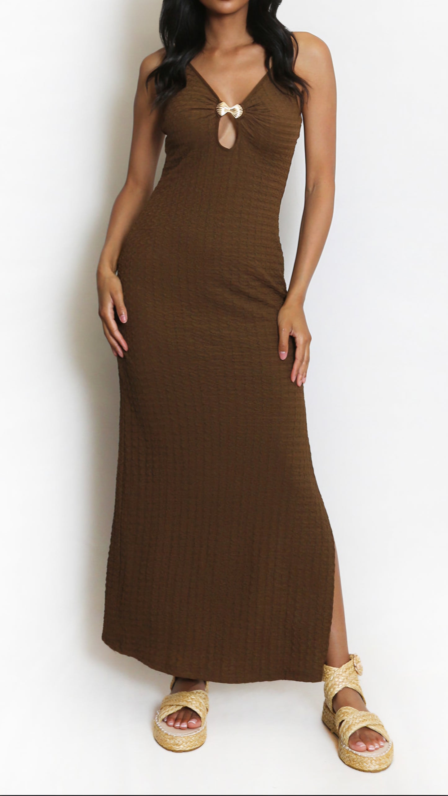 SHELLEY - Shell Buckle Maxi Dress