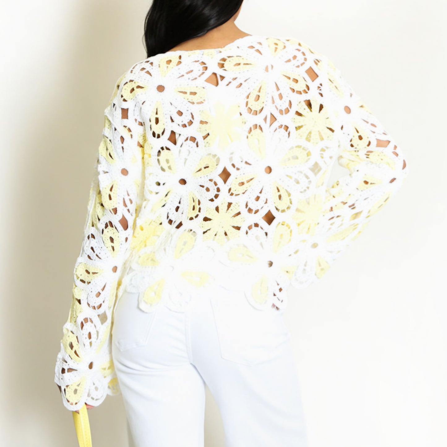 SUNKISS - Petal Crochet Knit Yellow