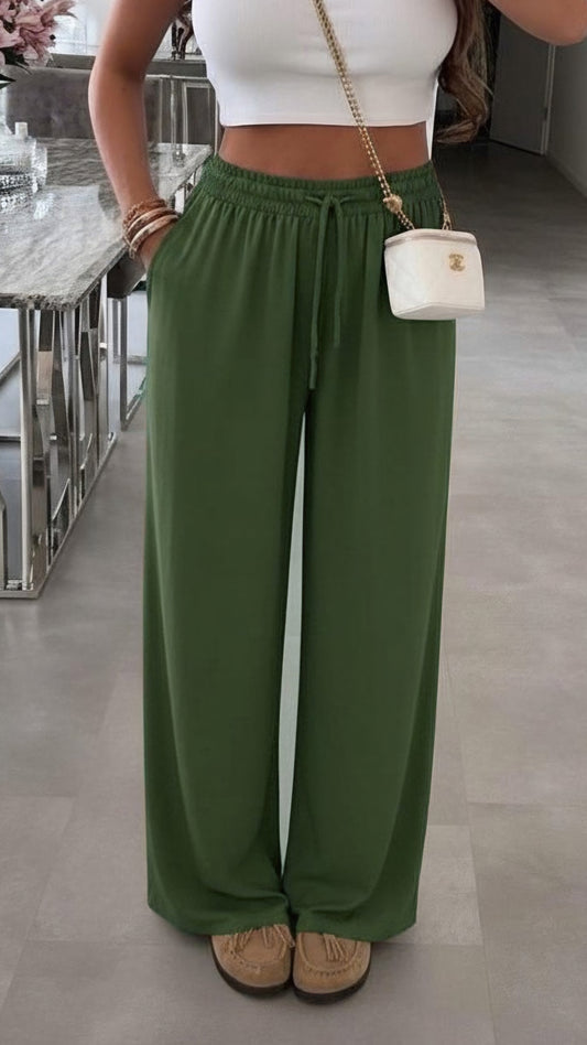 KLOE - PETITE High Waisted Wide Leg Pocket Trouser