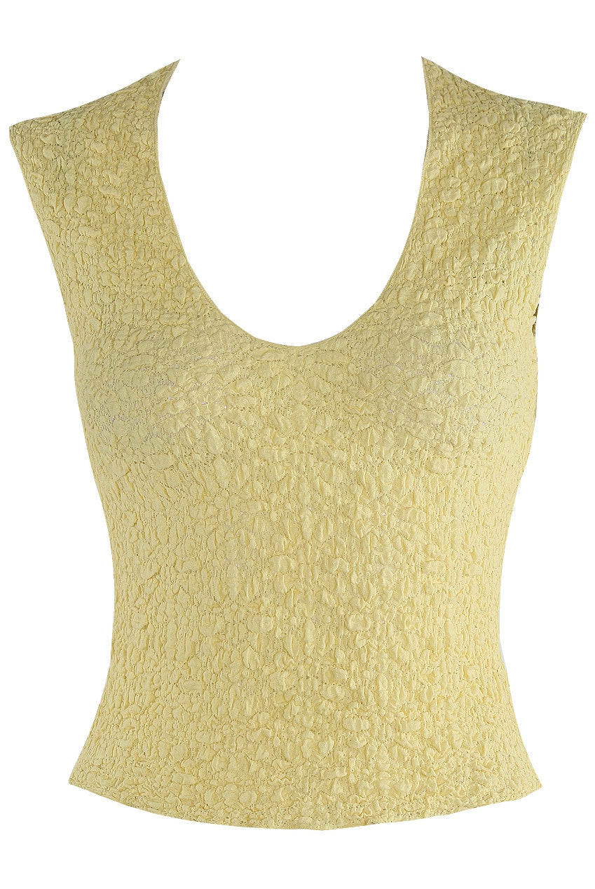 ERIN - Textured Floral V Neck Top