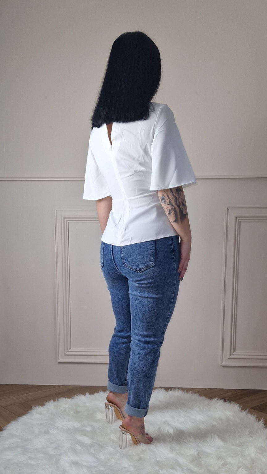 ATHENA - Kimono Knot Top White