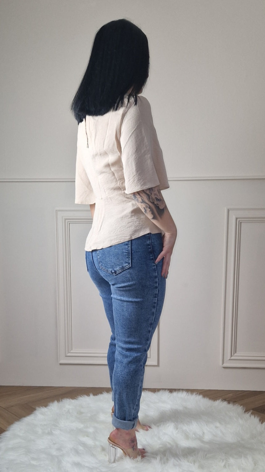 ATHENA - Kimono Knot Top Beige