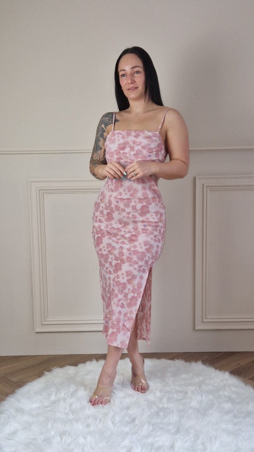 ADALYN - Floral Watercolour Midi Dress