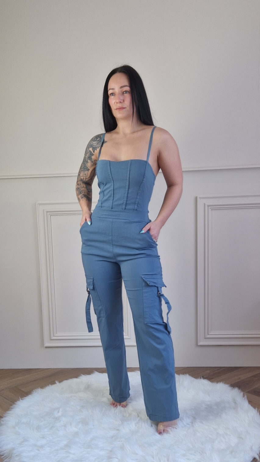 RAYE - Premium Corset Cargo Jumpsuit