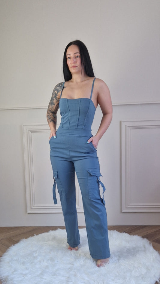 RAYE - Premium Corset Cargo Jumpsuit