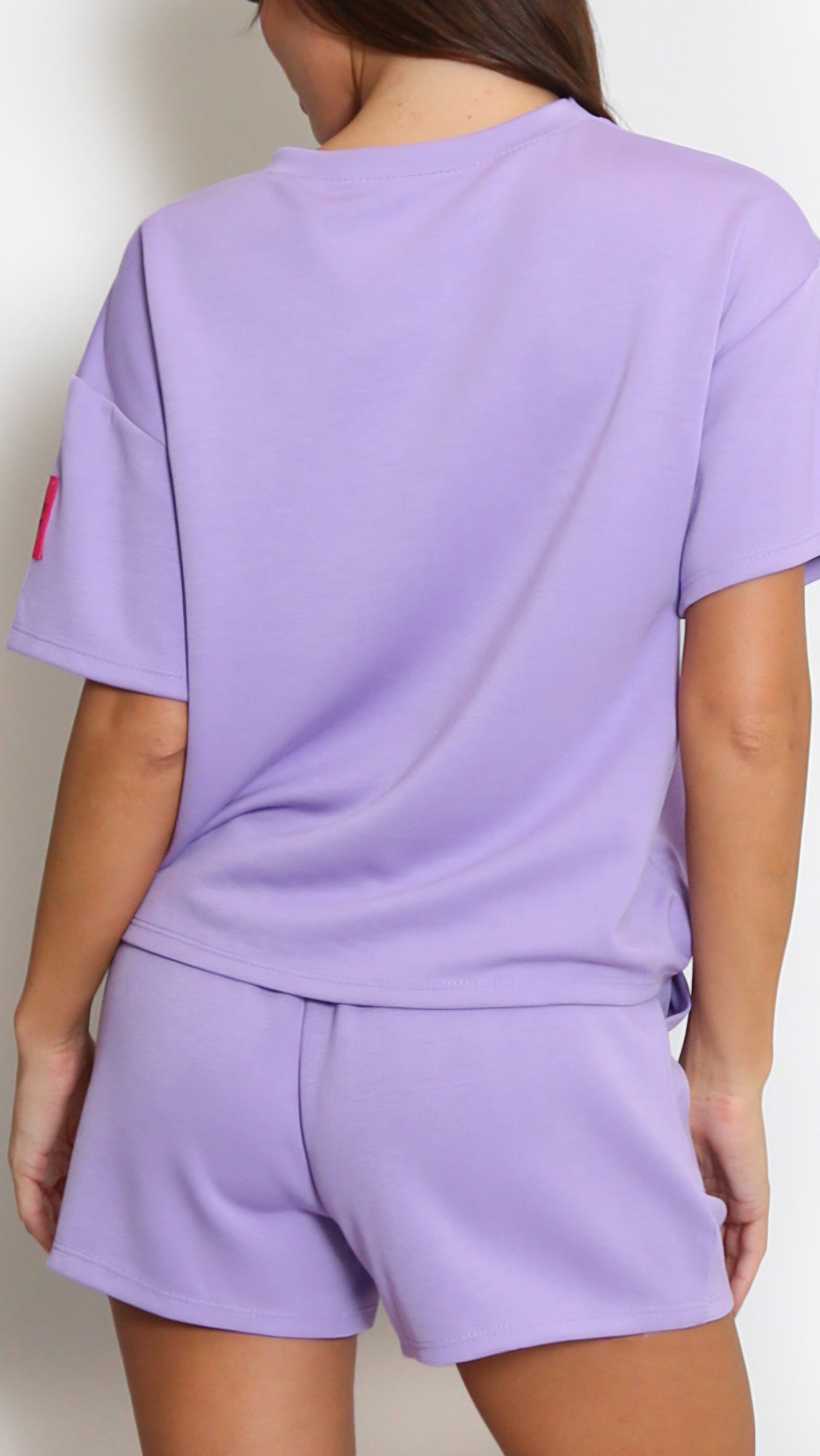 CARINA - Slogan Tag T-Shirt & Short Set