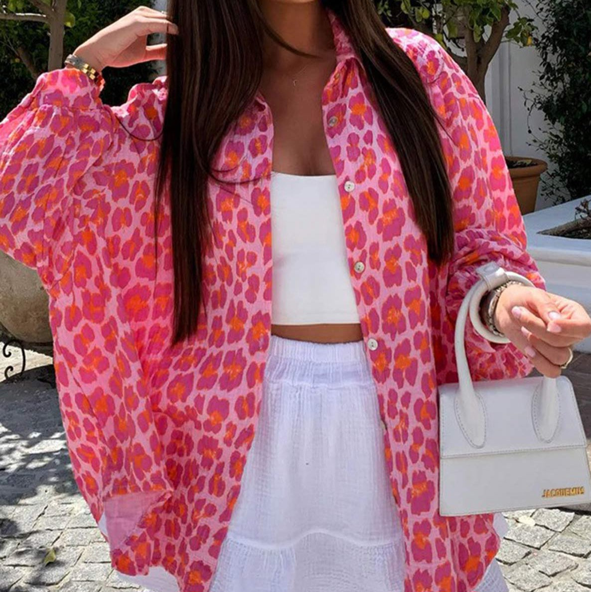STACEY - Animal Print 100% Cotton Shirt