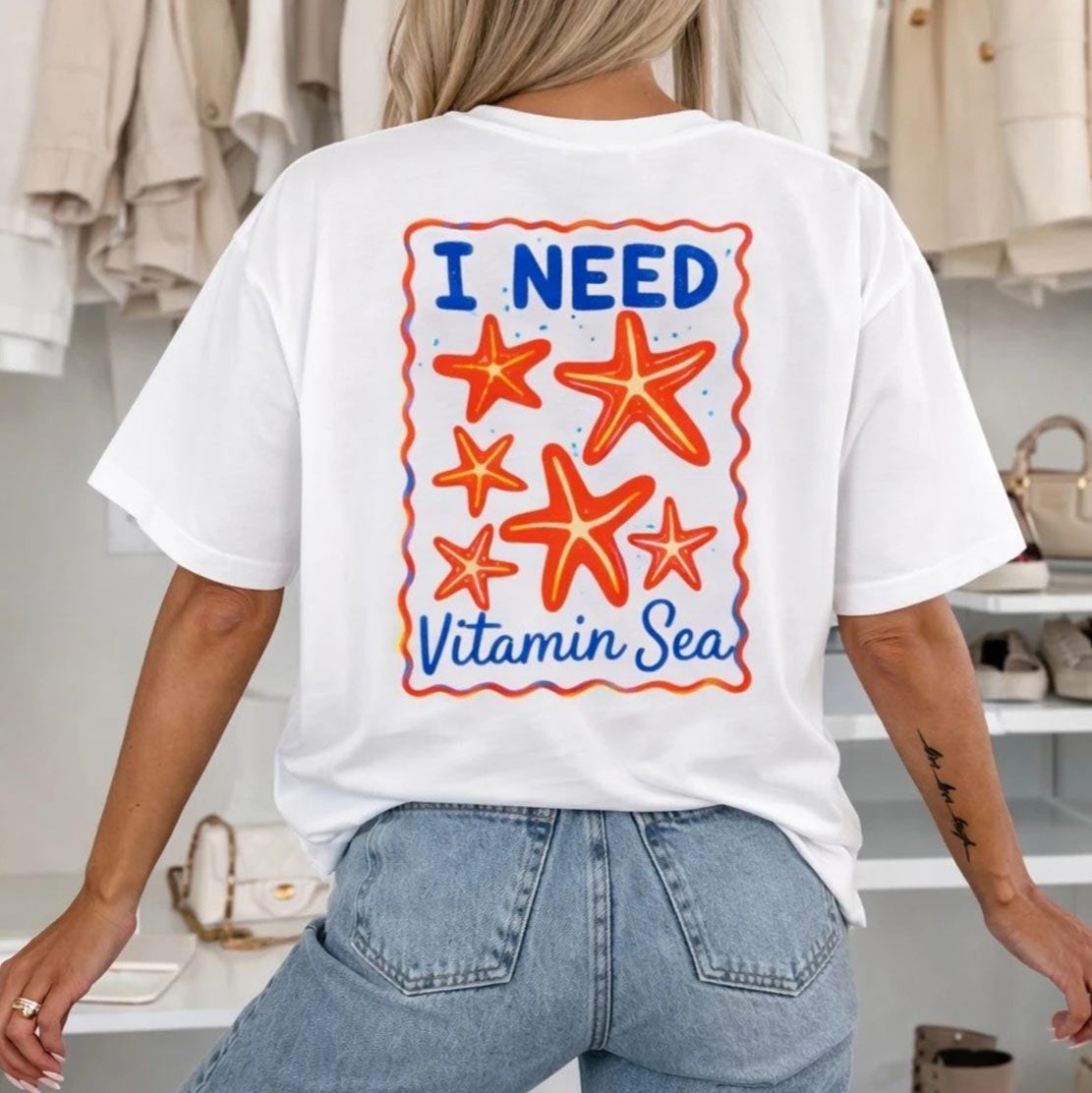 VITAMIN SEA - Oversized Graphic Cotton Tee