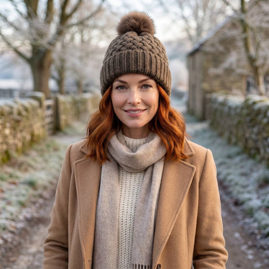 CLARA - Faux Fur Lined Pom Hat