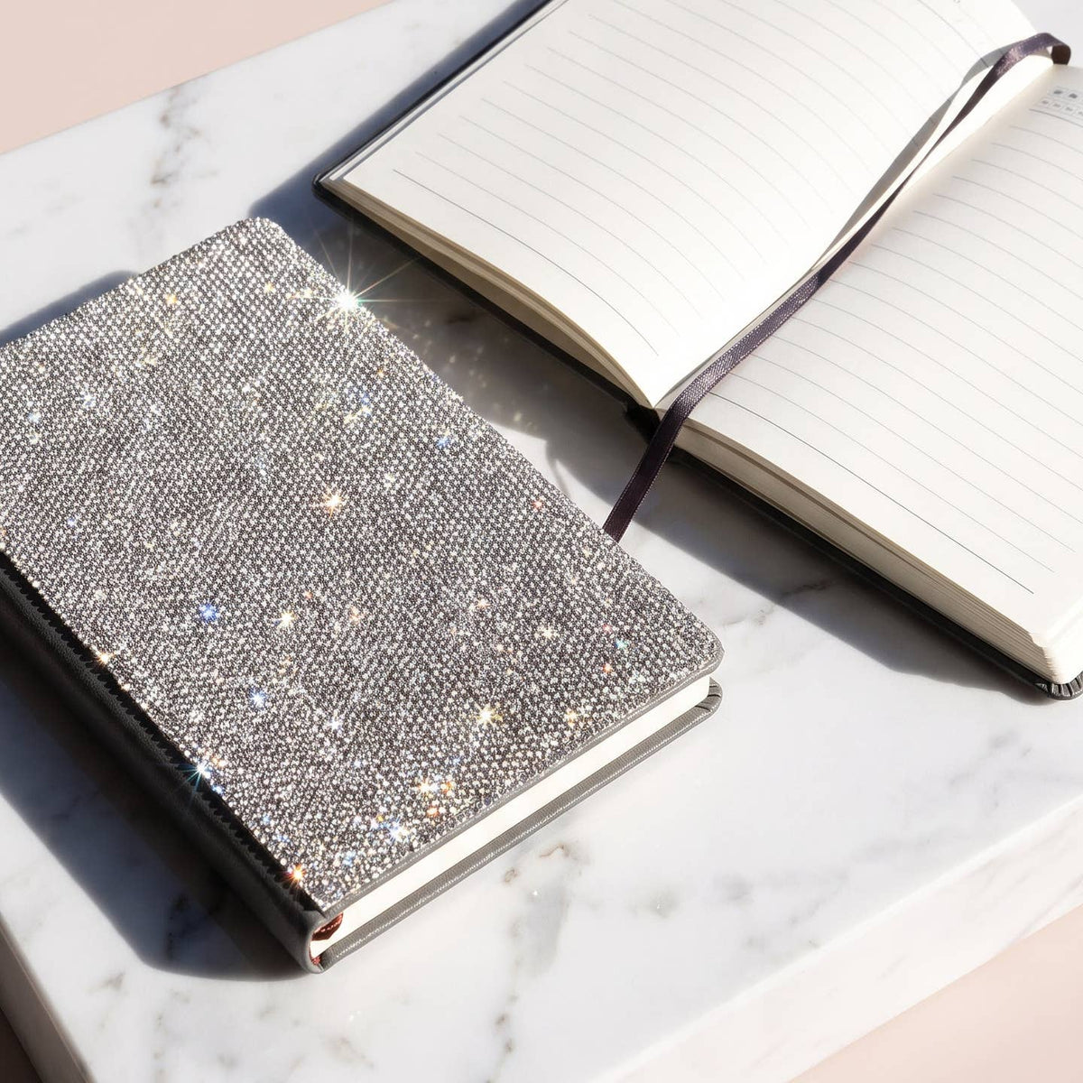 THE SPARKLE & SCRIPT - A5 Crystal Notebook Silver