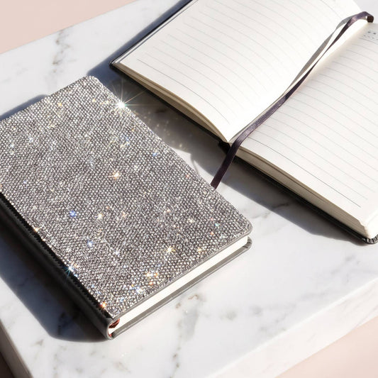 THE SPARKLE & SCRIPT - A5 Crystal Notebook Silver