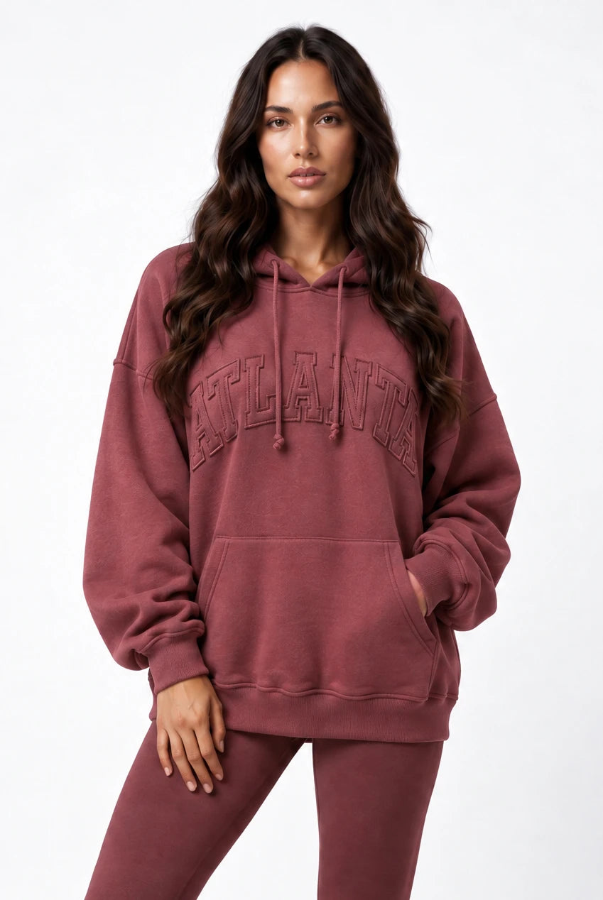 ATLANTA - Relaxed Fit Applique Hoodie